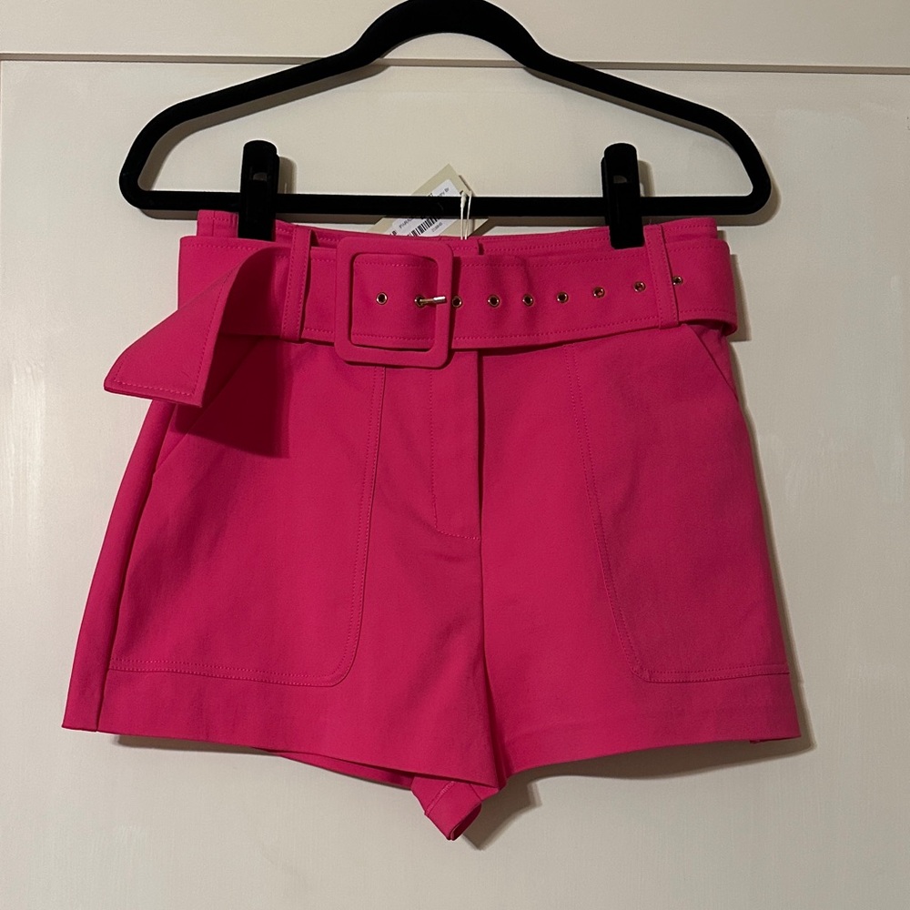 Ramy Brook Stylish Pink Belted Women Shorts